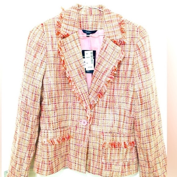 Reitmans pink tweed blazer size 5 NWT - Picture 2 of 7